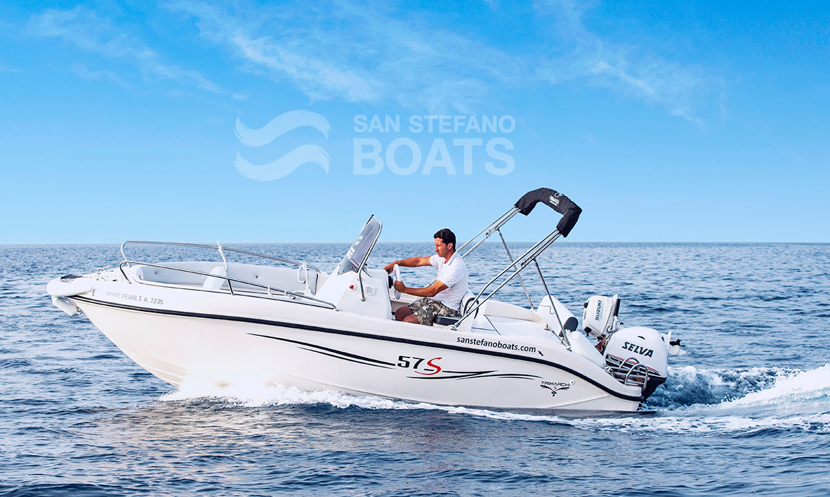 White Pearl 30HP Deluxe 8 persons - San Stefano Boats - Corfu Boat Hire - San Stefano NE - Avlaki - Kassiopi - Kalami